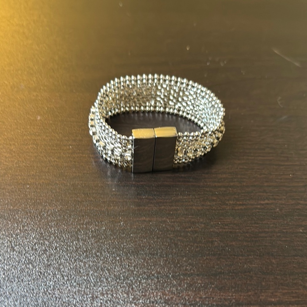 Silver Cuff Bracelet with Intricate Metalwork - Picture 6 of 6